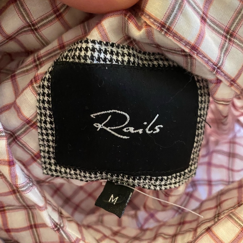Rails Plaid Windowpane Cotton Button Down Shirt - image 3